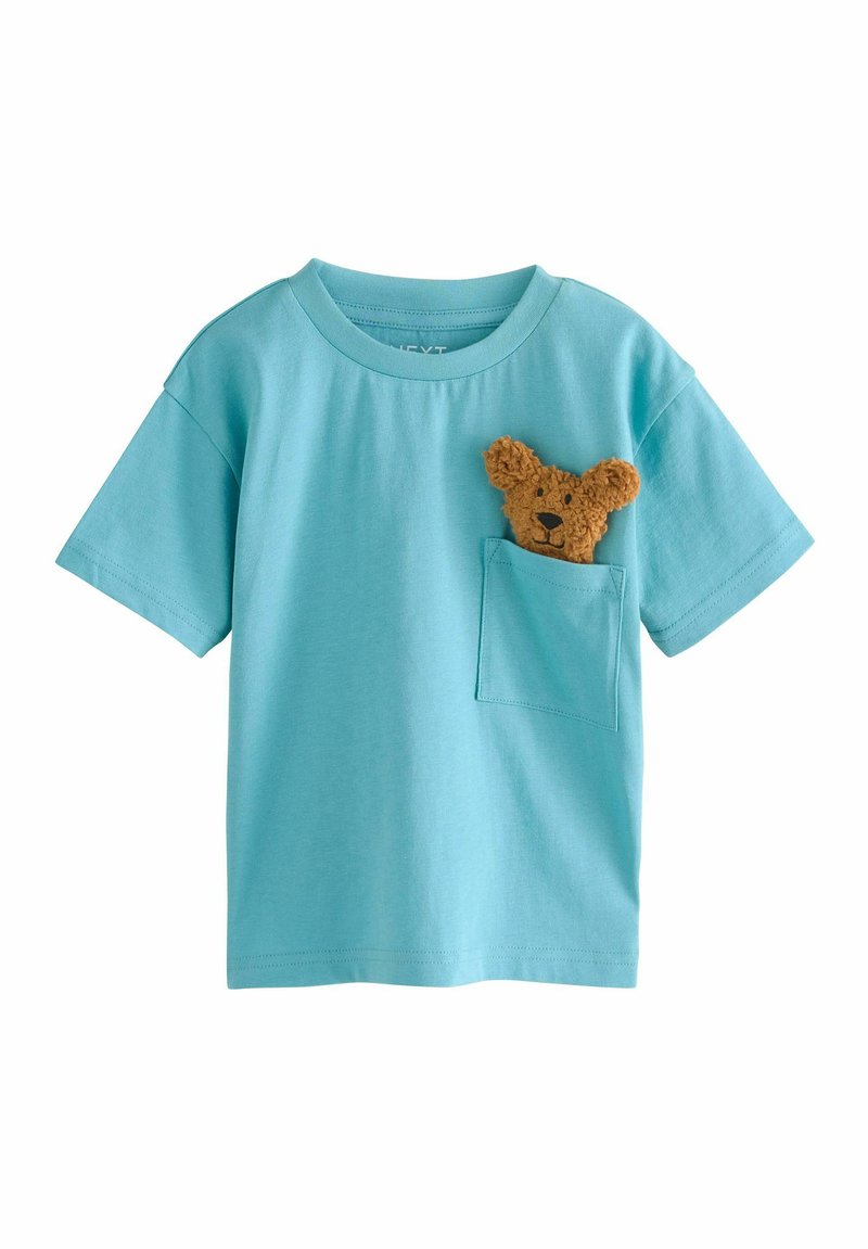 Next SHORT SLEEVE INTERACTIVE APPLIQUÉ - Apdrukāts T-krekls - blue bear
