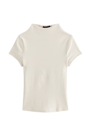 New Look, PREMIUM OFF WHITE RIBBED GROWN ON SLEEVES TOP - Basic T-shirt - off white