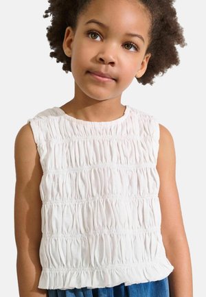 Next, REGULAR FIT-SHIRRED PEPLUM  - Top - white
