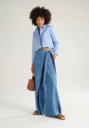 WITH PLEATS - Button-down blouse - oxford