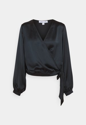 WRAP BALLOON SLEEVE - Blouse - black