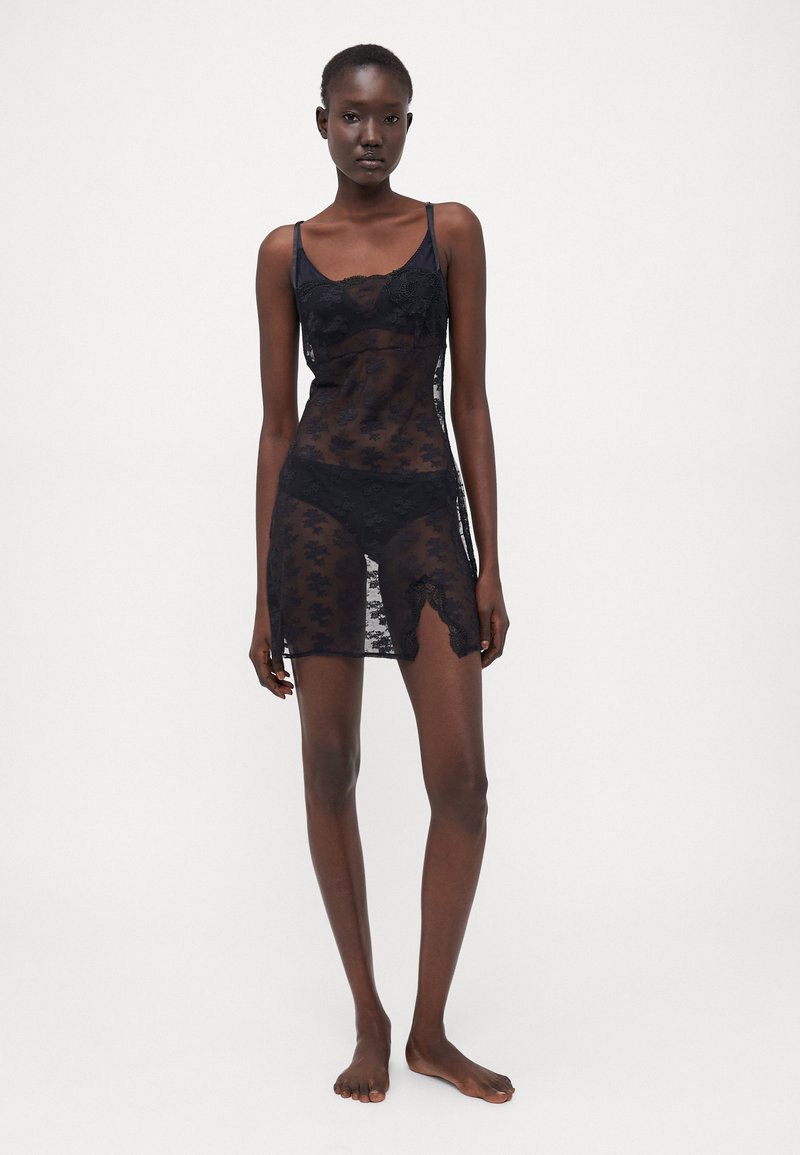 Guess LOUISE MINI SLIP DRESS - Nightie - jet black/black - Zalando.ie