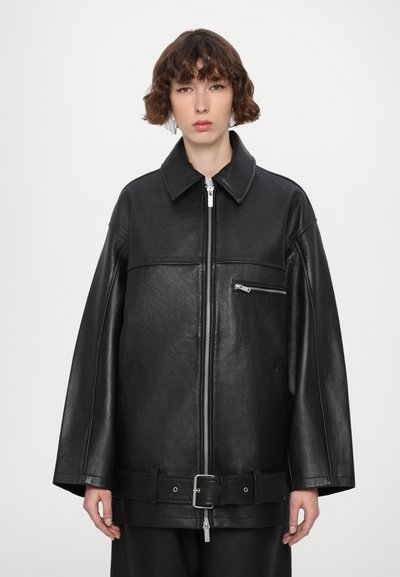 REMAIN OVERSIZE JACKET - Kožená bunda - black