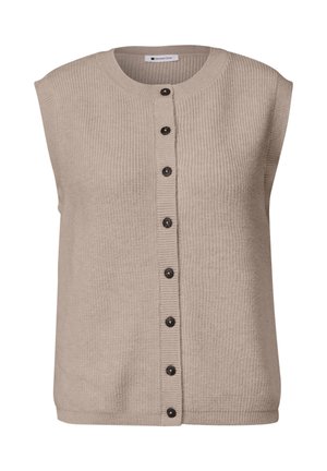 Street One, STRICKWESTE MIT RUNDHALS UND KNOPFLEISTE - Veste sans manches - clay sand mel