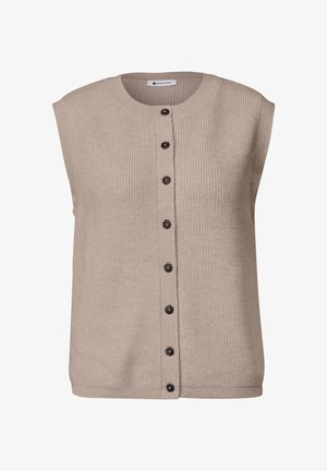 Street One, STRICKWESTE MIT RUNDHALS UND KNOPFLEISTE - Veste sans manches - clay sand mel