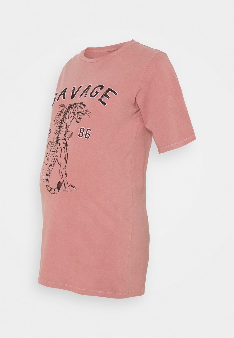 Pieces Maternity T-shirt print donkerroze