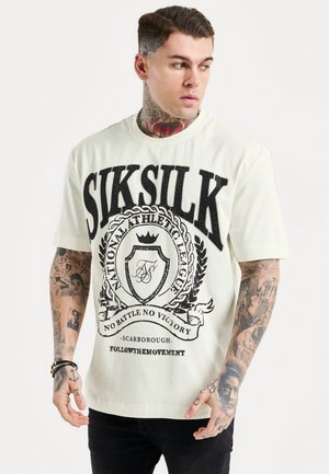 RHINESTONE VARSITY - Printtipaita - ecru/black