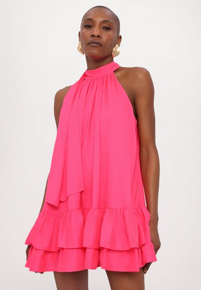 Alice + Olivia ERNA HALTER TIERED MINI DRESS - Kokteiļkleita/ballīšu kleita - pink