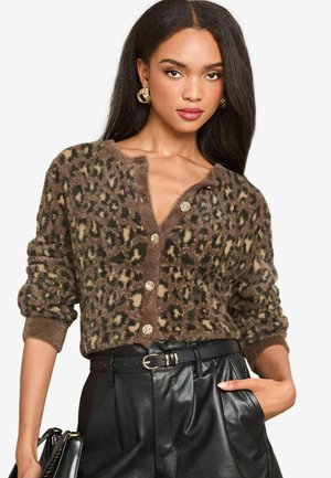 REGULAR FIT - LEOPARD PRINT FLUFFY - Kardigán - neutral