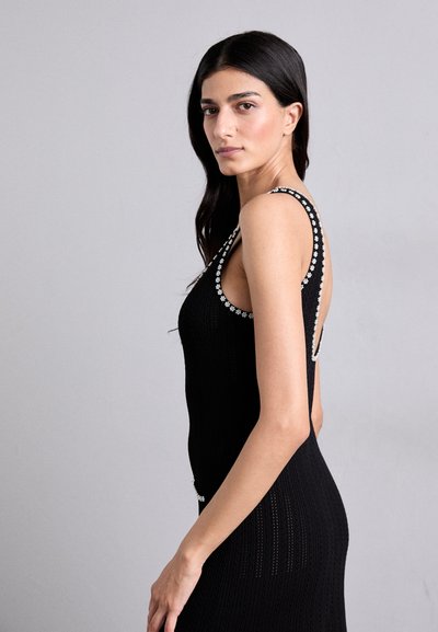 sandro ROBE MIDI DEBARDEUR DETAILS FINITIONS - Maxikjole - noir