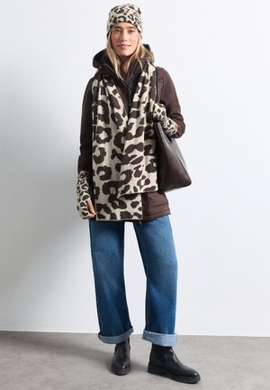 Street One, LANGER FEINSTRICKSCHAL MIT LEO-MUSTER - Écharpe - auburn brown