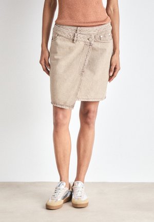 KIRA SHORT SKIRT - Krilo iz džinsa - light brown washed