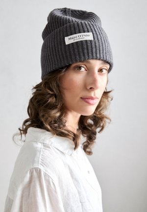 BEANIE FOLD-UP - Huer - deep grey melange