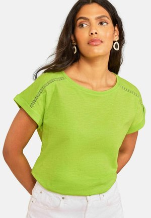 Love & Roses, REGULAR FIT - CREW NECK T-SHIRT . - Trükipildiga T-särk - neon lime green lace trim