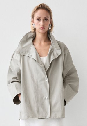 Massimo Dutti, COTTON BLEND HIGH NECK JACKET - Giacca leggera - grey
