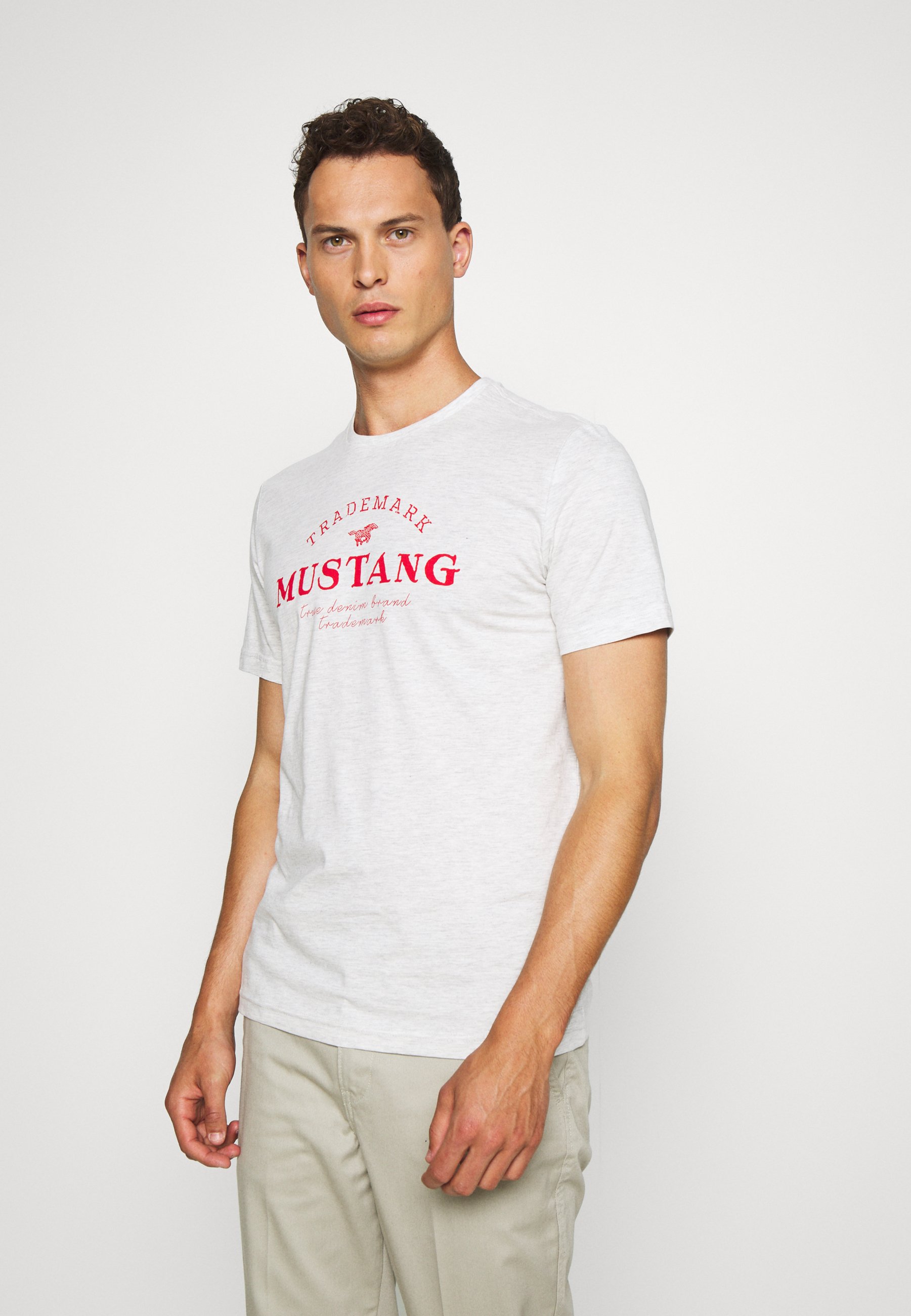 Mustang ALEX T shirts med print light grey melange Mustang ALEX - T-shirts med print - light grey melange