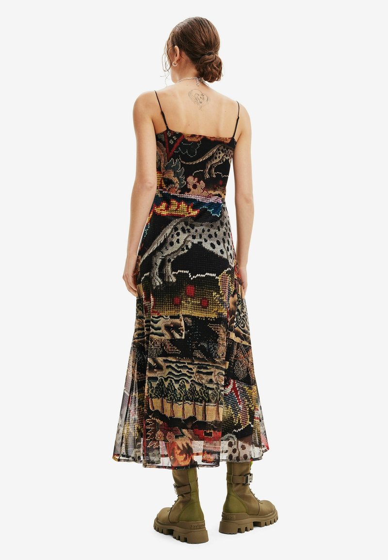 desigual brown dress Desigual, Recycled strappy dress, Women, Polyester, Black, S