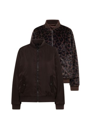 Cecil, WENDBARER FAKE FUR BLOUSON MIT LEO-MUSTER - Blouson bomber - chocolate sauce brown
