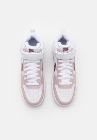 Nike Sportswear COURT BOROUGH MID 2 UNISEX - Aukšto profilio sportbačiai - white/burgundy crush/platinum violet