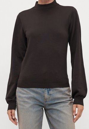 Stickad tröja - dark brown