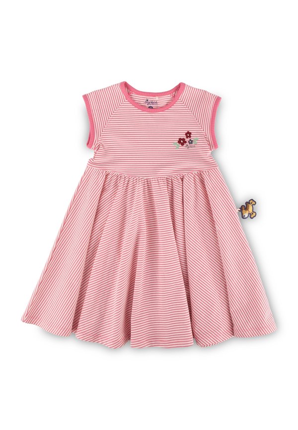 FUNNY DOG - Jerseykleid - rosa weiß