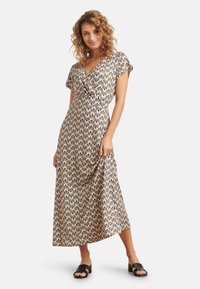 Smashed Lemon Maxikleid - off white black