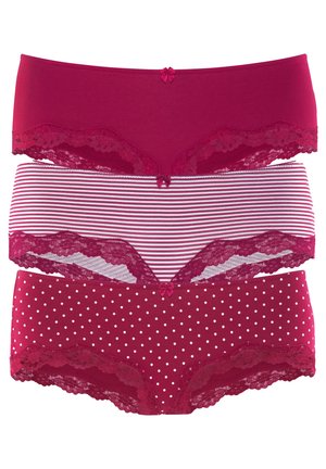 3 PACK - Slip - rot gestreift uni gepunktet