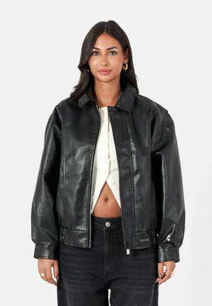 VEGAN - Imitatieleren jas - black