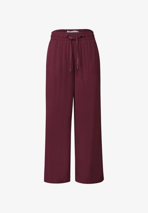 Street One, HIGH WAIST WIDE LEG HOSE IM LOOSE FIT - Pantalon classique - truffle red