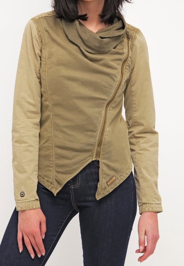 Veste Courte Khujo Femme Taille 40 Kaki - Occasion Très Bon état, Style Décontracté