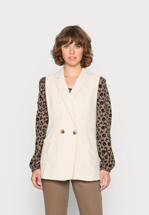 YASFLAXA WAISTCOAT - Waistcoat - beige melange