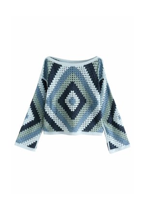 LONG SLEEVE OPEN NECK - Pulover - blue