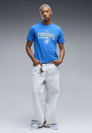 Puma, OLYMPIQUE DE MARSEILLE FTBLCULTURE T-SHIRT - T-shirt print - team royal- white