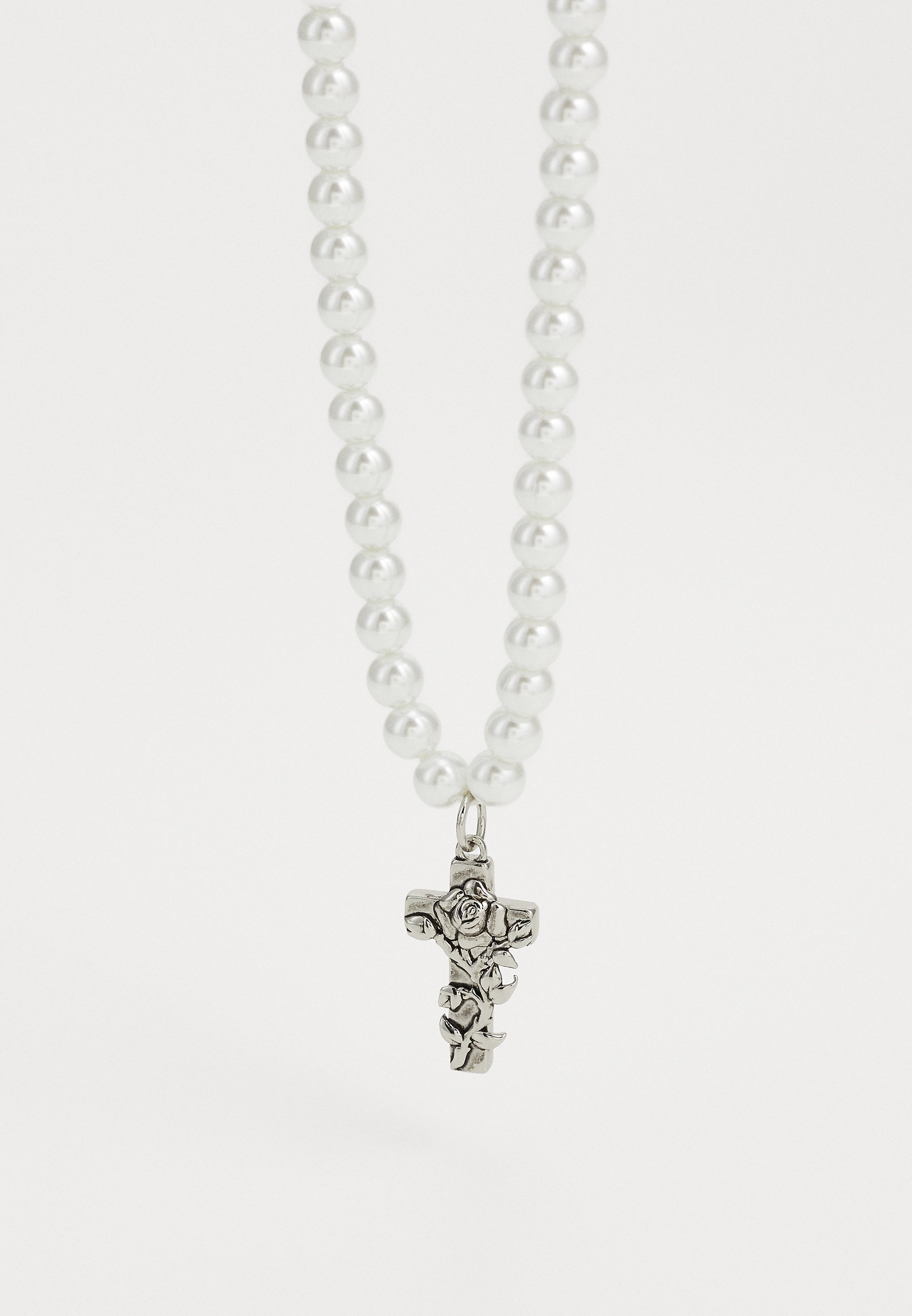Ed Hardy CROSS & ROSE THORN CUSTOM-CAST MINI CRUCIFIX NECKLACE