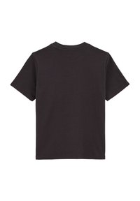 T-shirt nera a maniche corte realizzata in morbido cotone. Design semplice con scollo rotondo e taglio dritto. Tessuto leggero e casual.