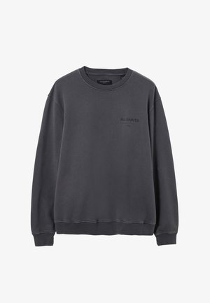 Sudadera gris de manga larga, con puños y cintura de canalé. Presenta un cuello redondo y una sutil marca en el pecho. Textura suave.