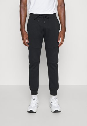 TROUSERS SUPER SLIM FIT IN BLEND WITH LOGOE - Tracksuit bottoms - black