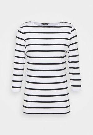 FITTED STRIPE - Top s dlouhým rukávem - black
