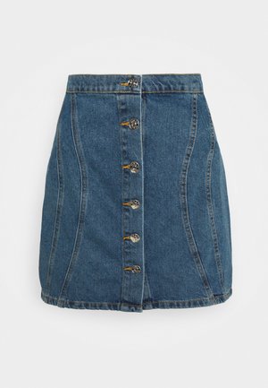 ONLRUBY LIFE PANEL - Minifalda - medium blue denim