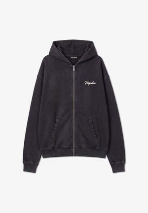 Pegador, TRANI OVERSIZED SWEATJACKET - Суитшърт с цип - vintage black