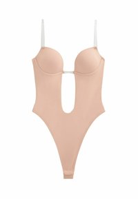 Náhledové body s tvarovanými košíčky, výřezem ve tvaru klíče a nastavitelnými ramínky. Vyrobeno z hladké tkaniny s bezešvým designem.