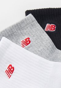 New Balance PATCH LOGO ANKLE UNISEX 3 PACK - Ponožky - white/grey/black