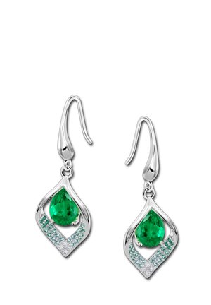 ZIRKONIASTEIN - Boucles d'oreilles - silberfarben grün