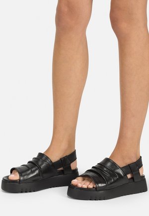 Sandalen met sleehak - black