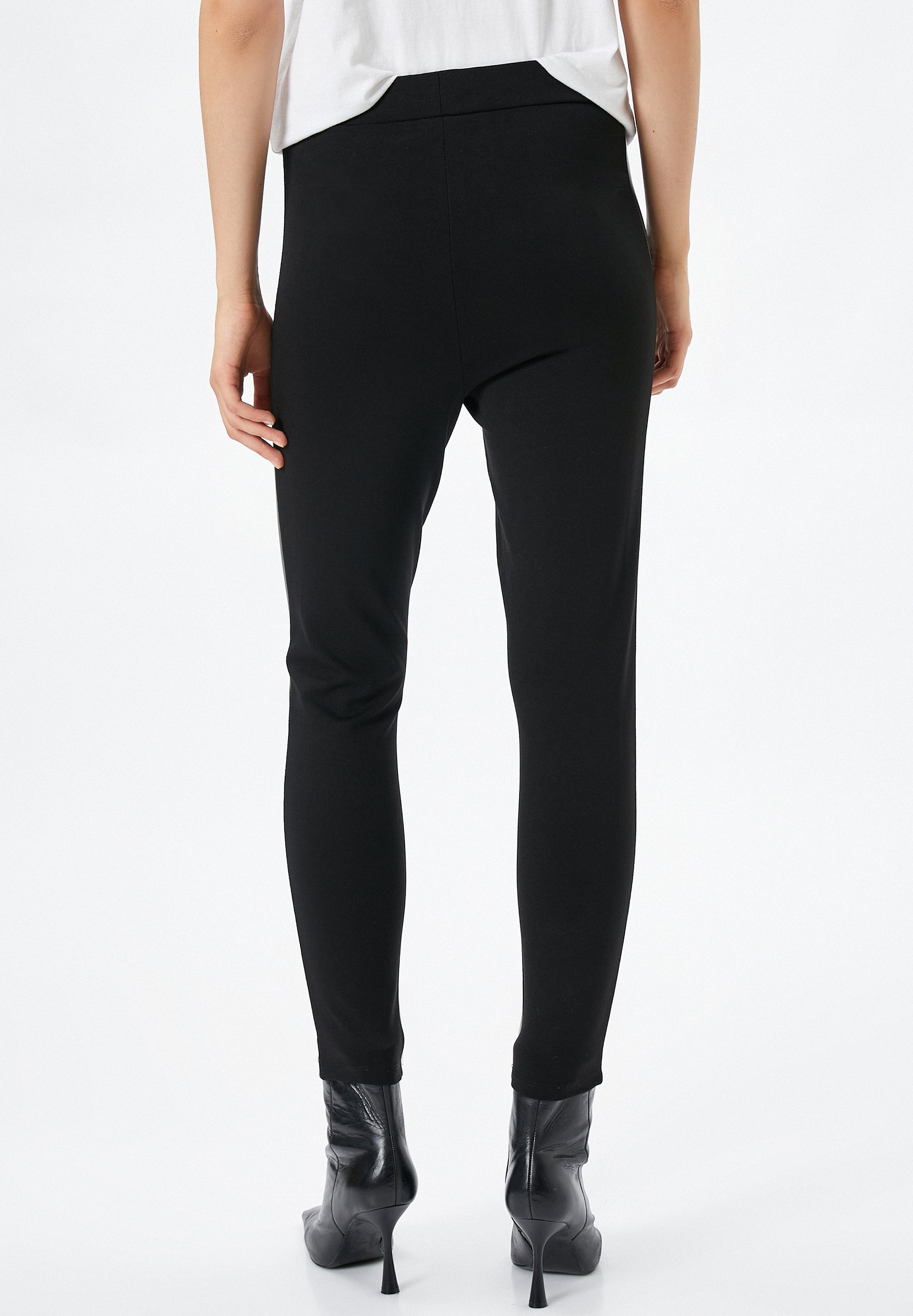 Koton Damen High Rise Leggings Mit Stitch-Detail – Sportleggings In Anthracite