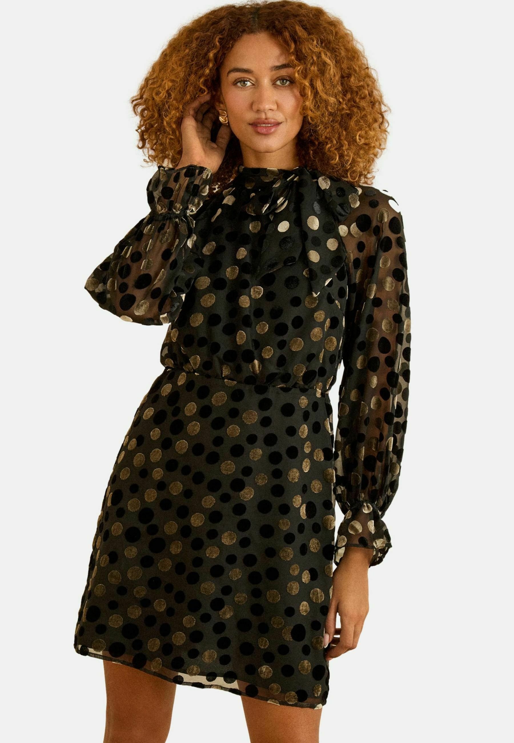 Love Roses REGULAR FIT-METALLIC SPOT PUSSYBOW Vestido informal