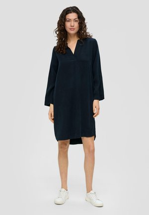 MIT V-AUSSCHNITT - Denim dress - navy