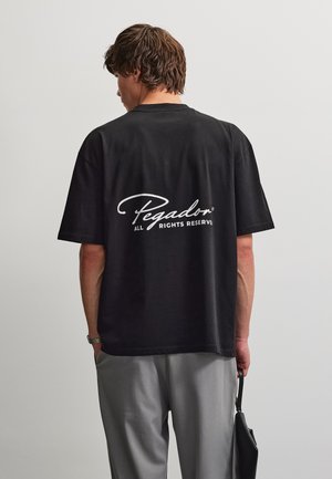 Pegador, PIKE OVERSIZED TEE - Тениска с щампа - washed black