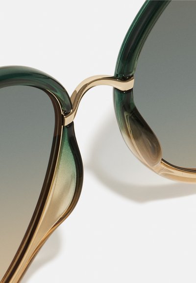 CHLOÉ FRANKY OVERSIZED ROUND ACETATE SUNGLASSES - Gafas de sol - green/blue
