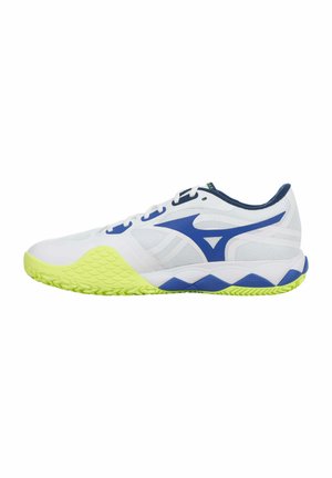 Mizuno WAVE ENFORCE TOUR 2 - SANDPLATZCOURT TENNISSCHUH - da tennis per terra battuta - white dazzling blue lightning yellow